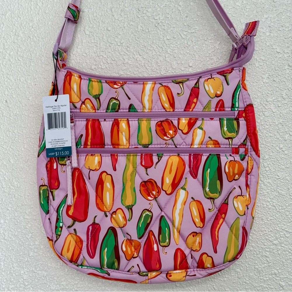 Vera Bradley New‎ Spice It Up Heritage Trio Zip Hipster Crossbody Bag Purse